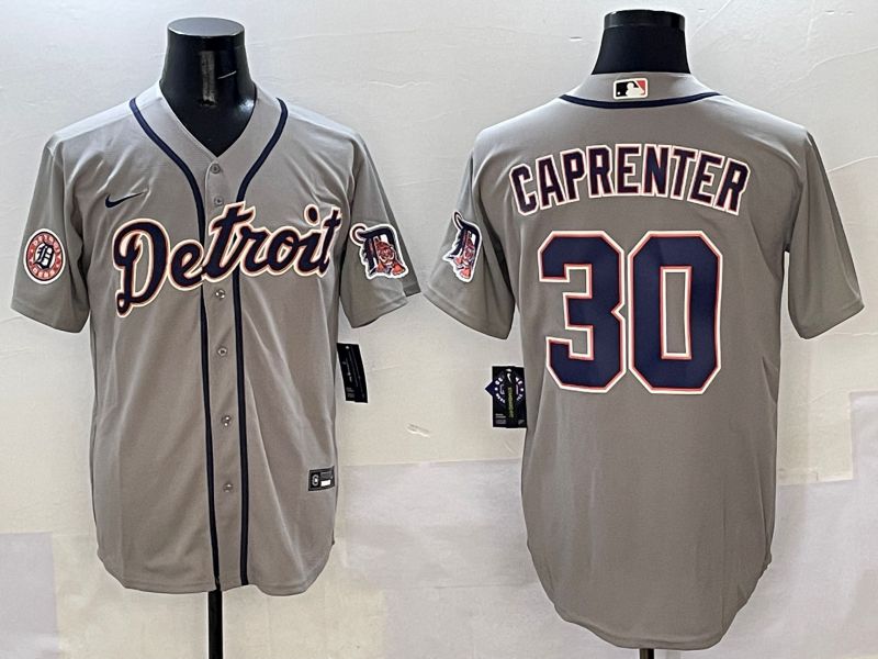 Men Detroit Tigers 30 Caprenter Grey Game Nike 2025 MLB Jersey style 5078